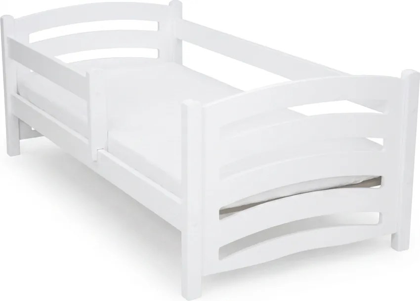 Detská posteľ MELA 80 x 160 cm, biela Rošt: Bez roštu, Matrac: Matrac EASYSOFT 8 cm