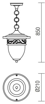 Redo 9399 - Vonkajší luster na reťazi BASEL 1xE27/42W/230V IP44 čierna