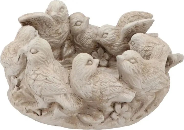 Cementový kvetináč misa s vtáčikmi Saint antique Bird - 26*25*13 cm