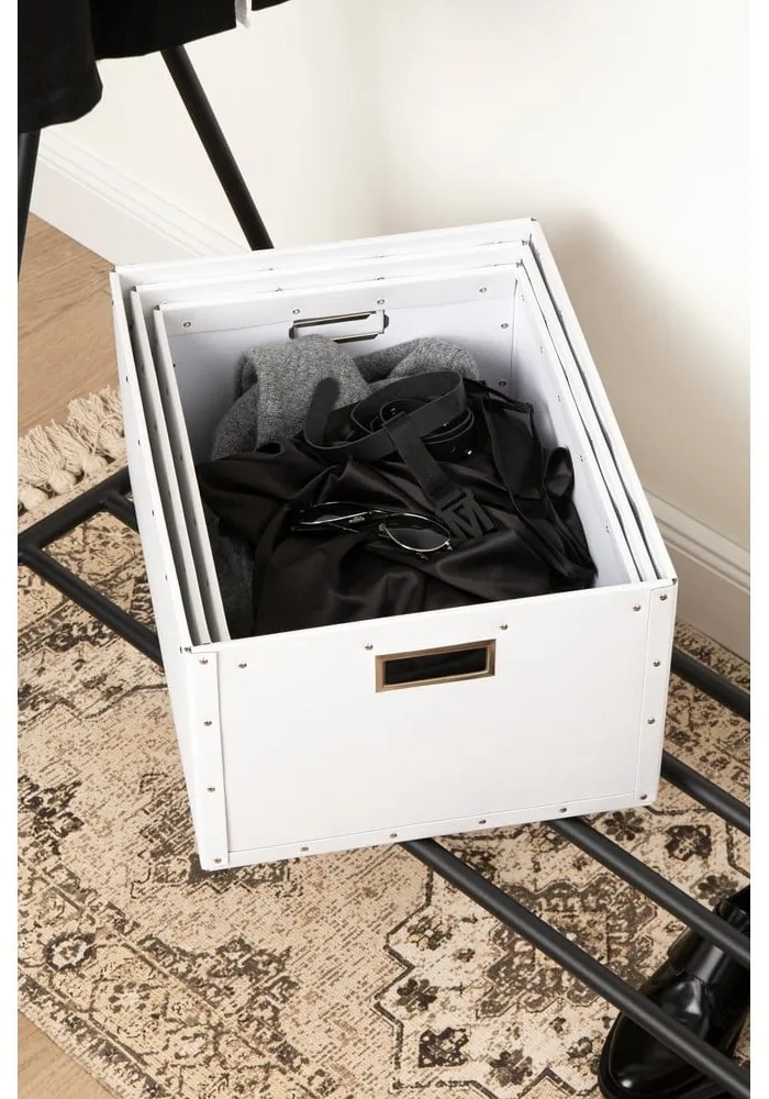 Biele kartónové úložné boxy v súprave 3 ks Ture – Bigso Box of Sweden