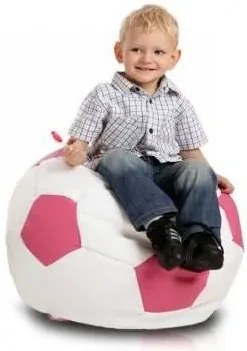 Sedací vak malá bielo ružová futbalová lopta