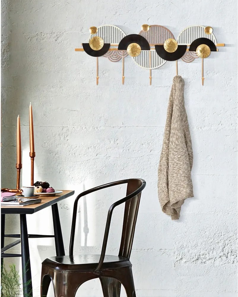Nástenný vešiak v zlato-čiernej farbe Mauro Ferretti Art