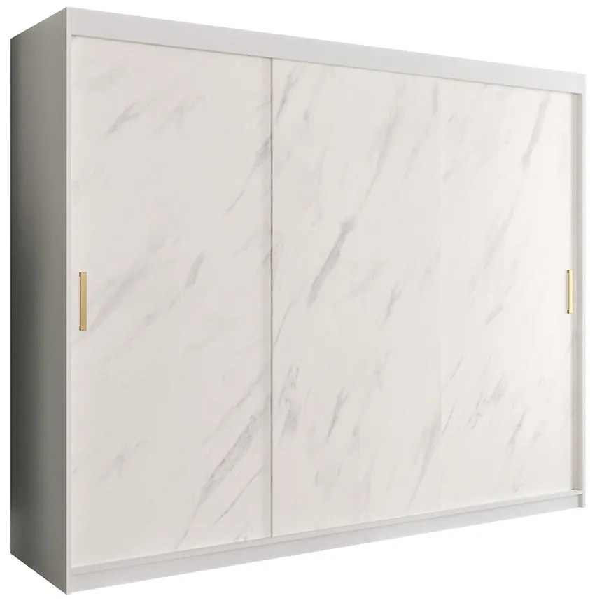 Skriňa Marmur T 250 biely/mramor biely