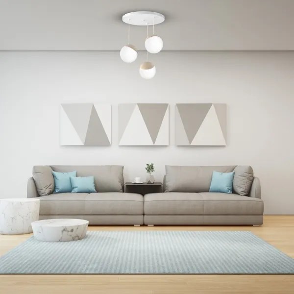 Luster na lanku SFERA WOOD 3xE14/40W/230V biela