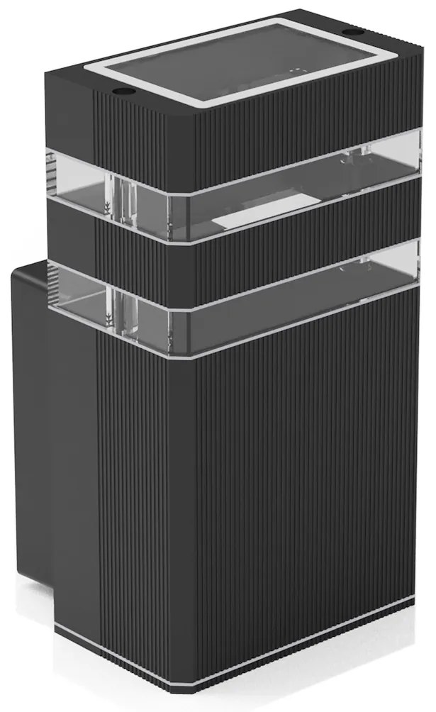 Ecolamp Exteriérové nástenné svietidlo Vini, 1x sklenené/čierne hliníkové tienidlo, (18 cm)
