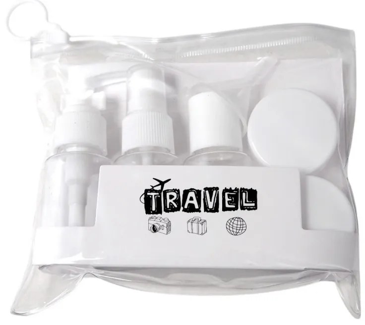 Cestovná sada fľaštičiek na kozmetiku 7 v 1 TRAVEL - viac farieb Farba: Zelená