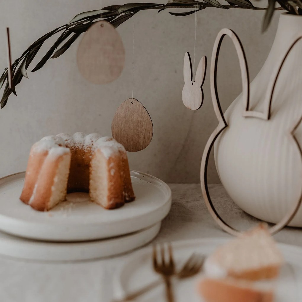 Eulenschnitt Veľkonočná ozdoba Rabbit Natural – set 8 ks