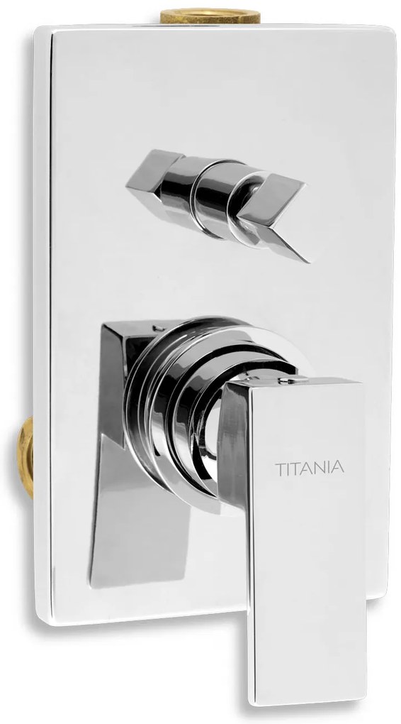 Novaservis Titania Cube, vaňová a sprchová podomietková batéria s prepínačom, chrómová, 98850R,0