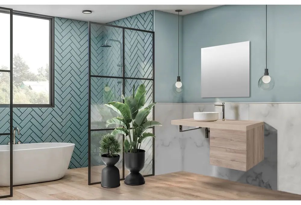 Mereo, Mereo Ponte, kúpeľňová skrinka 61 cm, Multidecor, Chromix strieborný, MER-CN290SACST