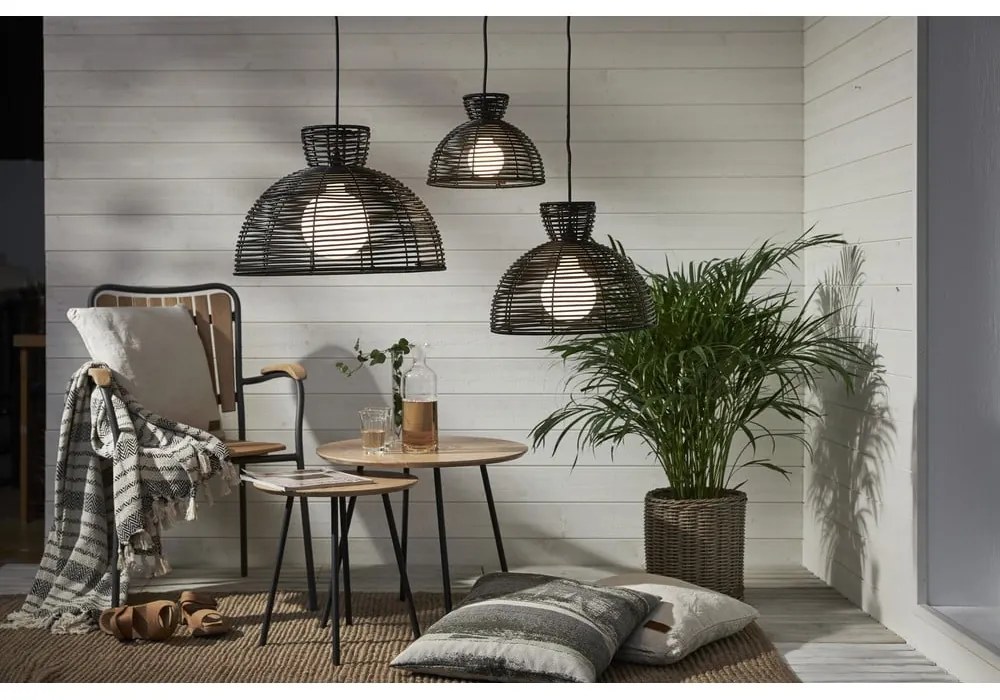 Čierne vonkajšie tienidlo pre stropné svietidlo Star Trading Runde, ø 37,5 cm