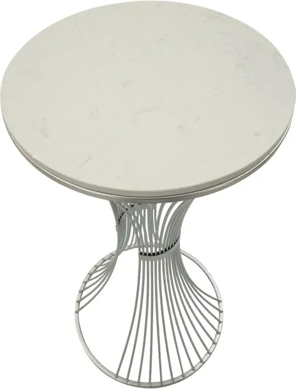 Odkladací stolík Funnel 50 cm strieborná/mramor