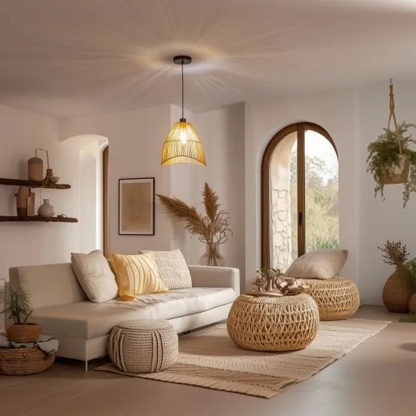 Brilagi - LED luster na lanku CERIA BOHO 1xE27/40W/230V pr. 30 cm hnedá