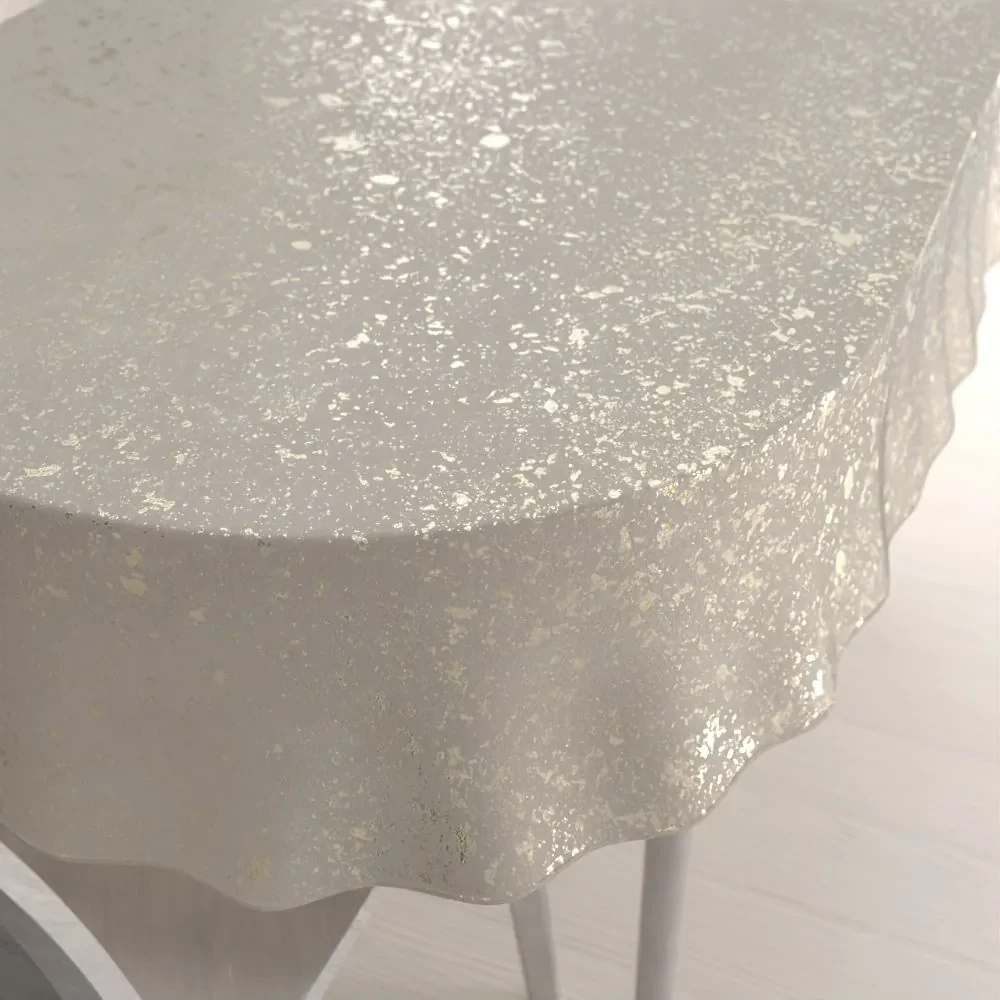 Biante Zamatový oválny obrus Isabela IBL-001 Gold Design krémový 120x200 cm