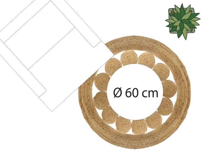 Koberec Lace, (fi) 120 cm, béžová