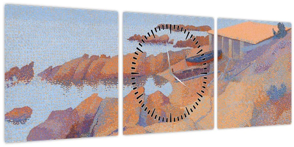Obraz - Henri Edmond Cross, Calanque des Antibois, reprodukcia (s hodinami) (90x30 cm)