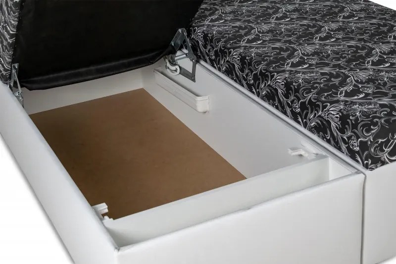 Polohovacie letisko Kamila, 200x160, bielo-čierna (k1 / č.19 / matrace A do 90 kg)