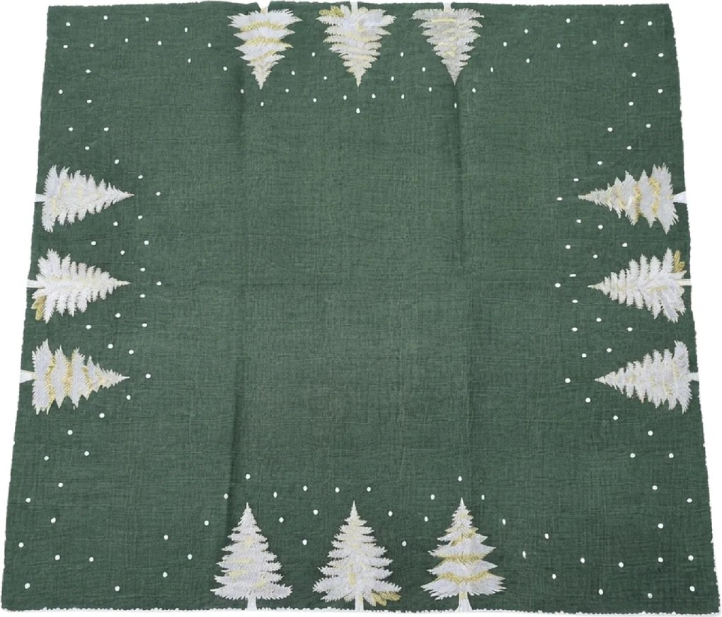 Vianočný obrus WINTER FOREST 85x85 cm, zelený
