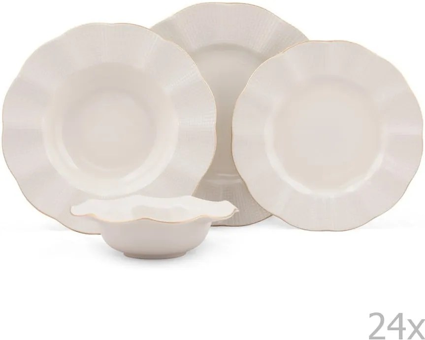 24-dielna sada tanierov z porcelánu Kutahya Waves
