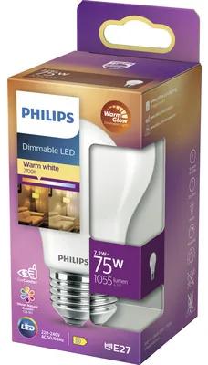 LED žiarovka Philips A60 E27 / 7,2 W ( 75 W ) 1055 lm 2200-2700 K stmievateľná
