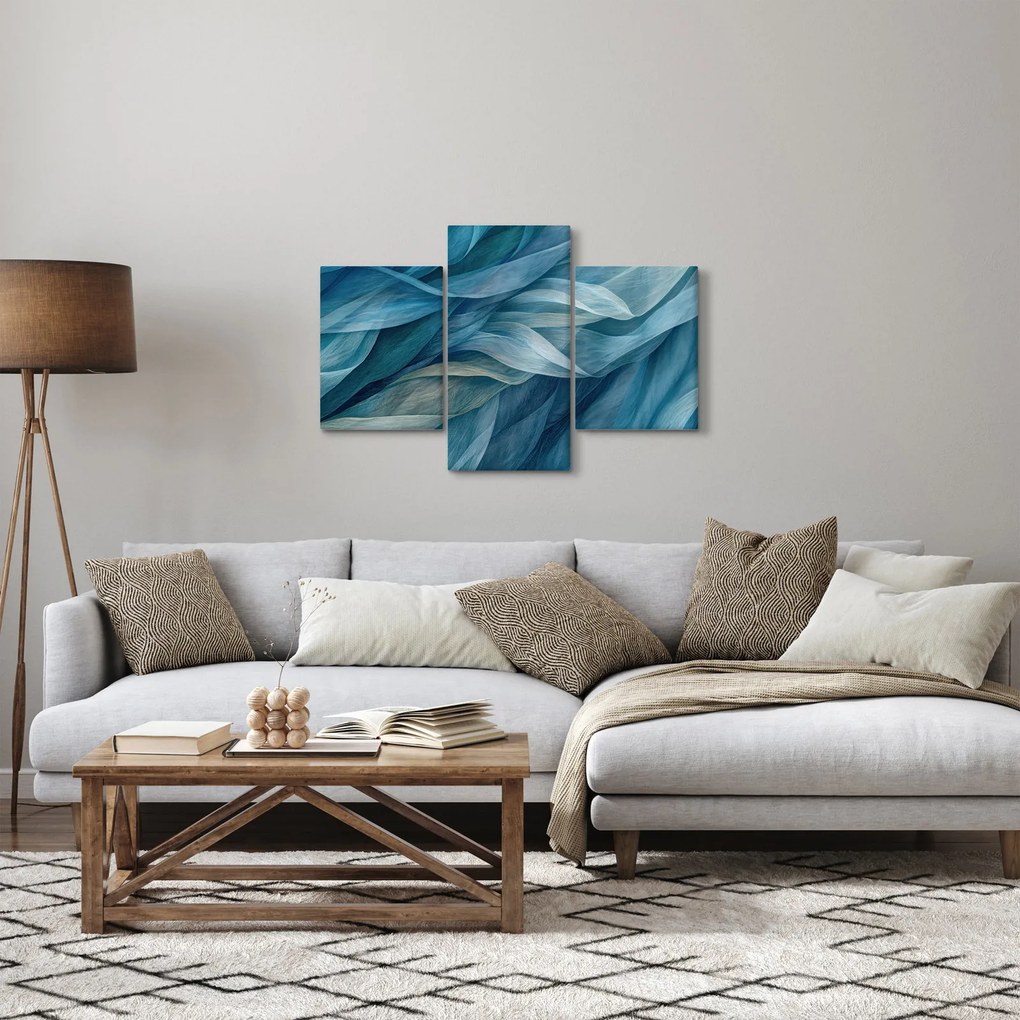 Obraz - Modrobiele vlnky (90x60 cm)