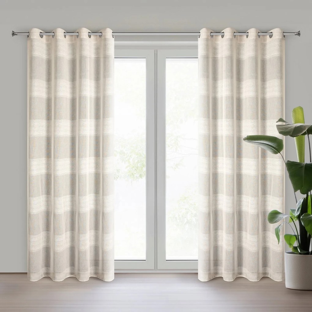 ZÁVES NA KRÚŽKOCH MARGARET 140X250 CM BÉŽOVÁ