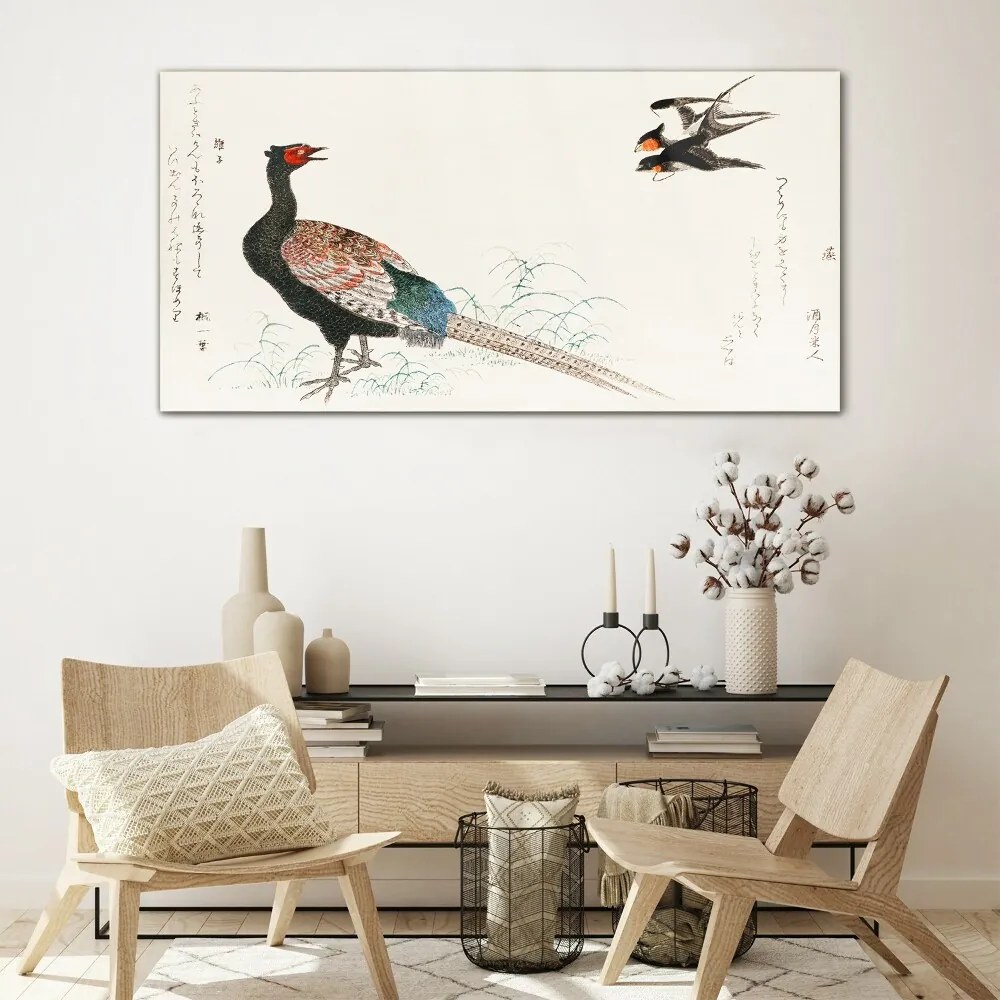Sklenený obraz Ázie zvieracie vtáky