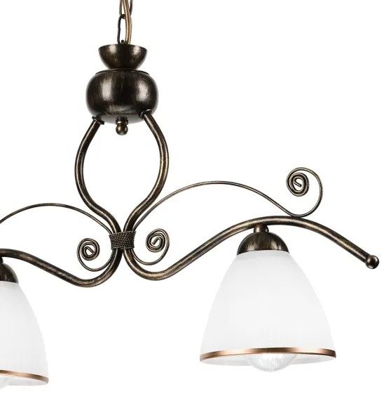 Luster na reťazi RETRO 2xE27/60W/230V bronzová/patina