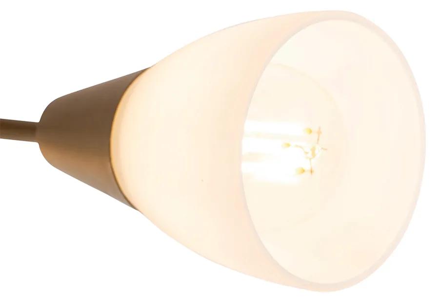 Klasické stropné bodové svietidlo zlaté s matným sklom okrúhle 3-svetlo - Madi