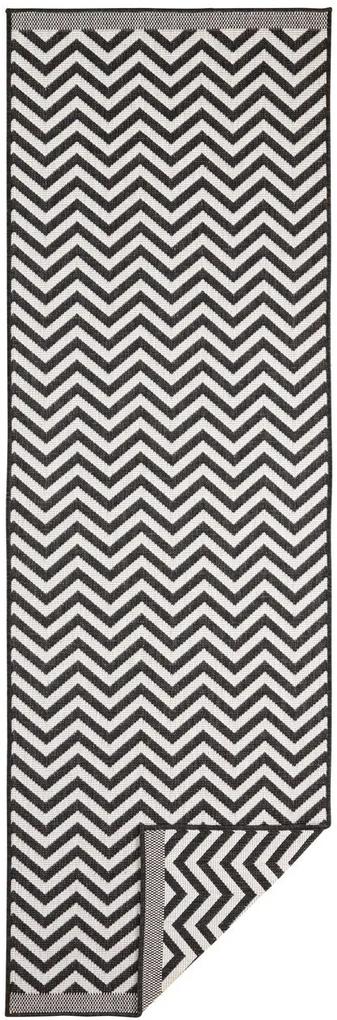 NORTHRUGS - Hanse Home koberce Kusový koberec Twin Supreme 103433 Palma black creme – na von aj na doma - 120x170 cm