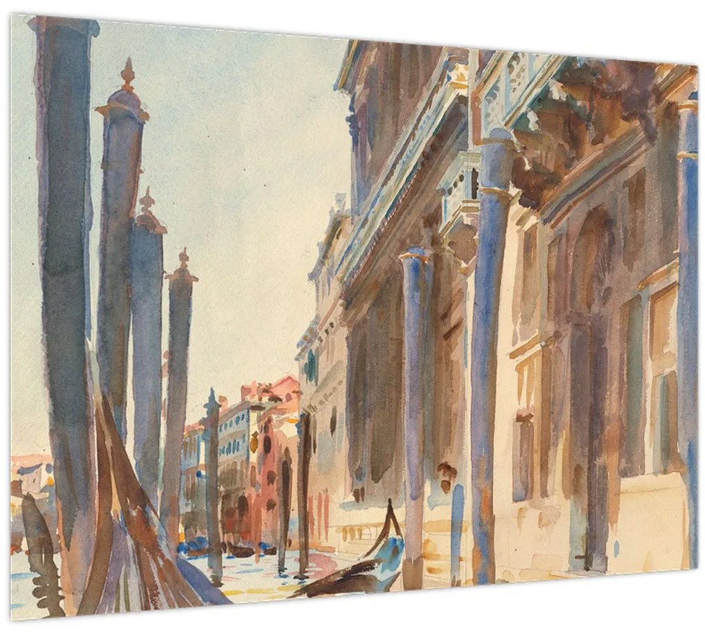 Obraz - John Singer Sargent, Gondola Moorings on the Grand Canal, reprodukcia (70x50 cm)