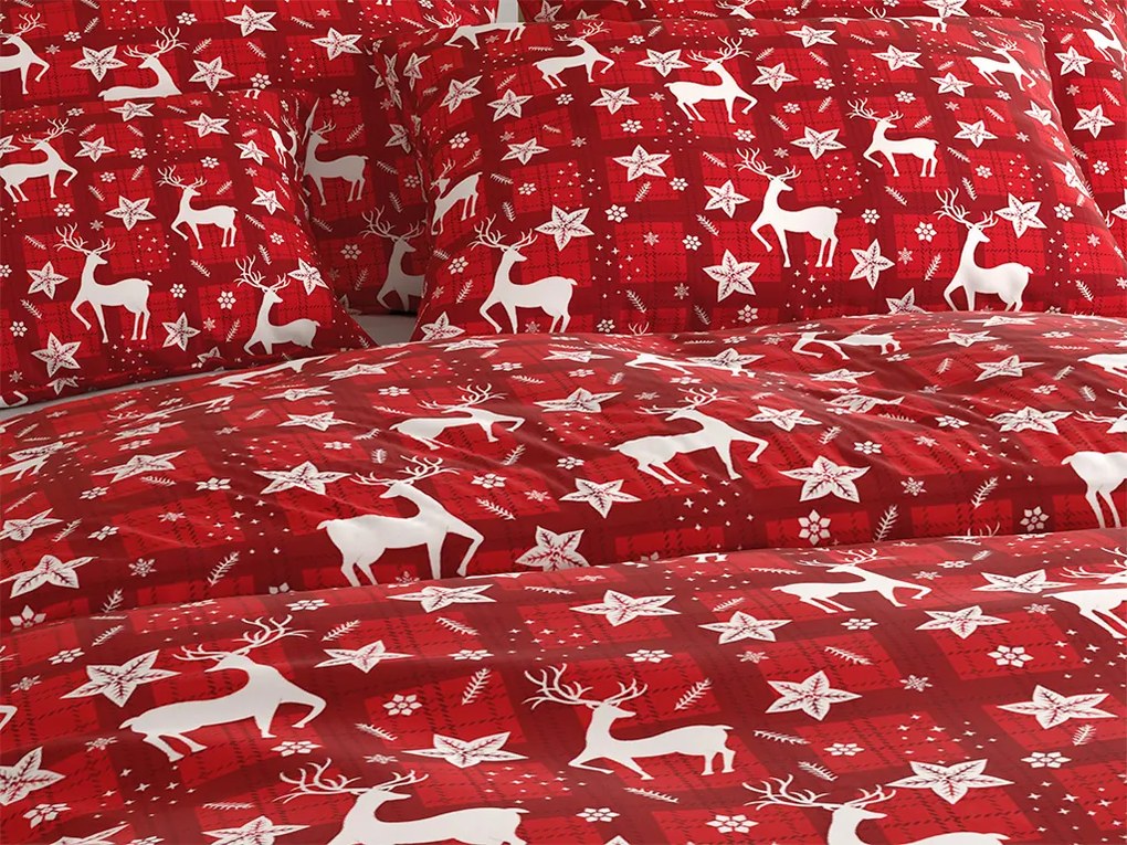 Obliečky z mikrovlákna VELVET CHRISTMAS červené Rozmer obliečky: 70 x 90 cm | 140 x 200 cm