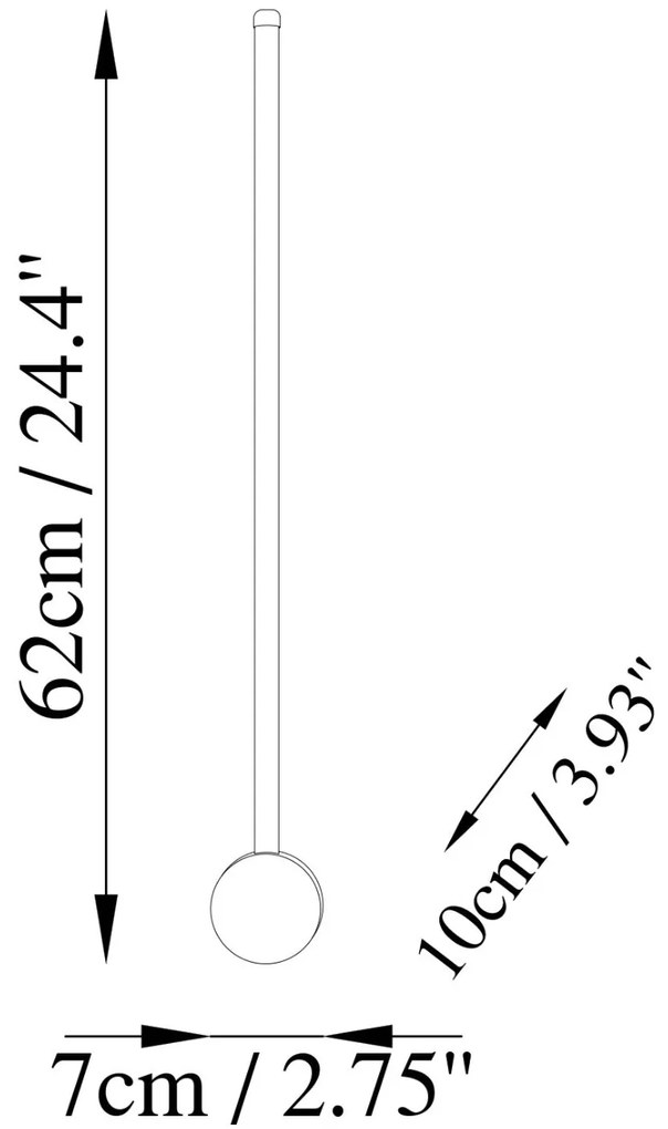 Nástenné LED svietidlo Sword I čierne