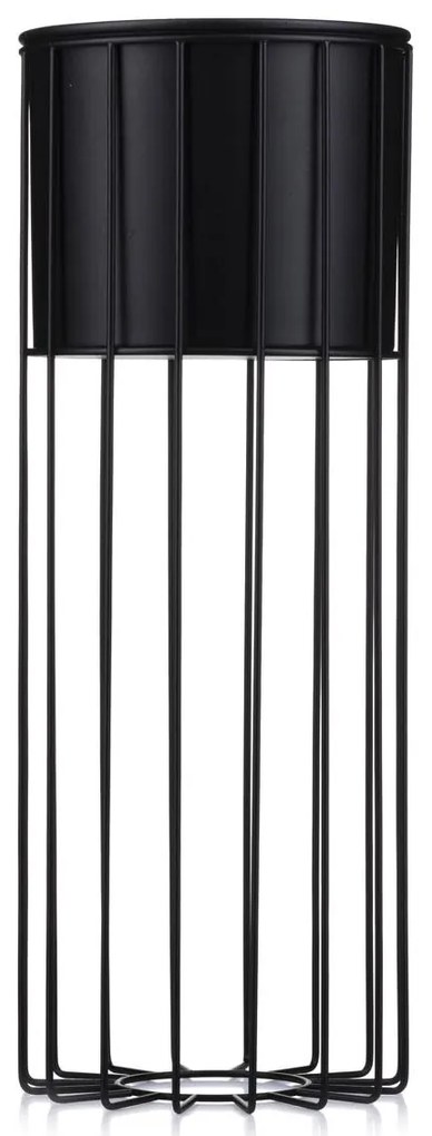 KOVOVÝ KVETINÁČ SO STOJANOM GLAM 55X20 CM ČIERNA