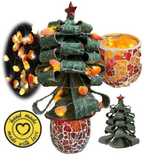 Christmas Tree metal lamp orient LED gemstone Karneol 34*17