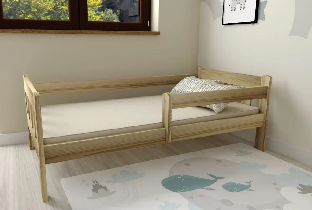 Detská posteľ MAJA z masívu borovice - 200x90 cm - prírodná