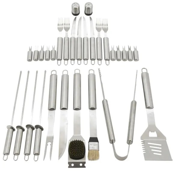 Grilovacie náčinie nerez s kufríkom 30 ks