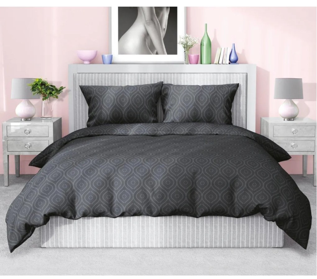 Povlečení z mikrovlákna SATYN 006 160x200 cm + 2x 70x80 cm šedé