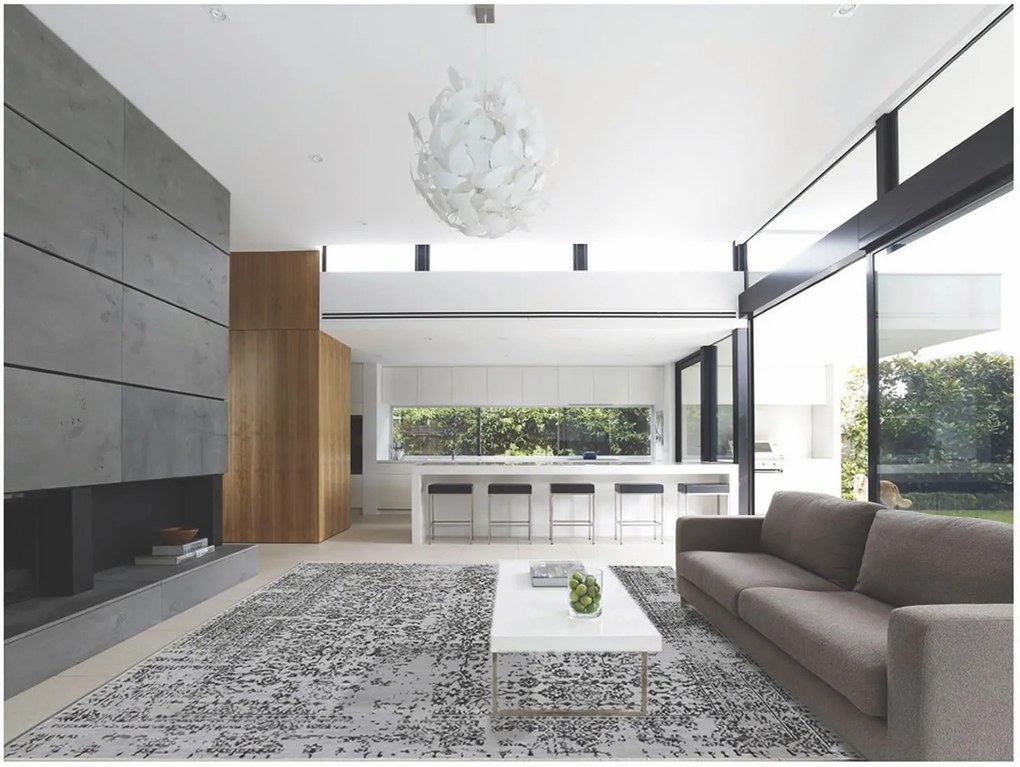 Ručne viazaný kusový koberec Diamond DC-JK 1 silver / black, 180x275, šedá, chodba / predsieň, Diamond Carpets India