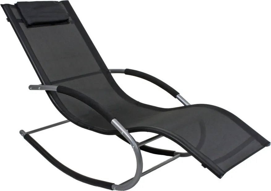 Čierne kovové záhradné ležadlo Naxos – Garden Pleasure