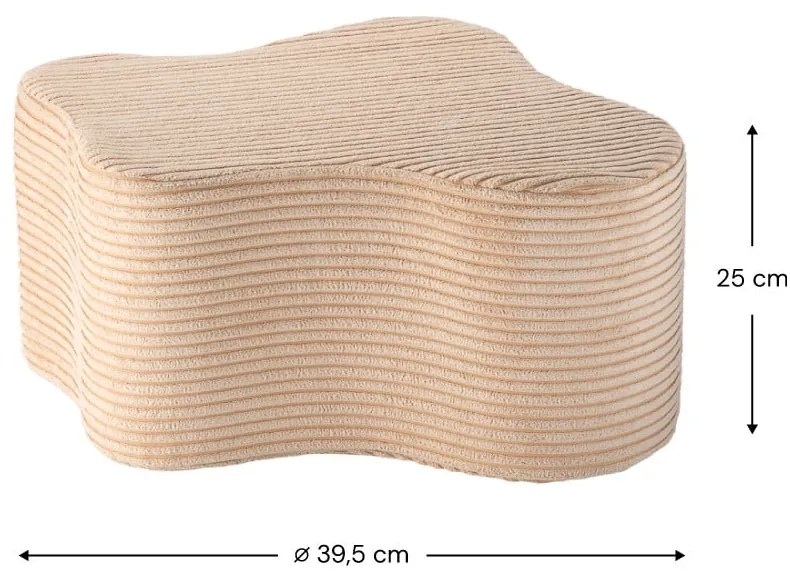 Svetlohnedý menčestrový detský puf Cloud – Wigiwama