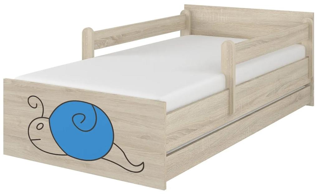 Raj posteli Detská posteľ " gravírovaný slimák " MAX  XL biela