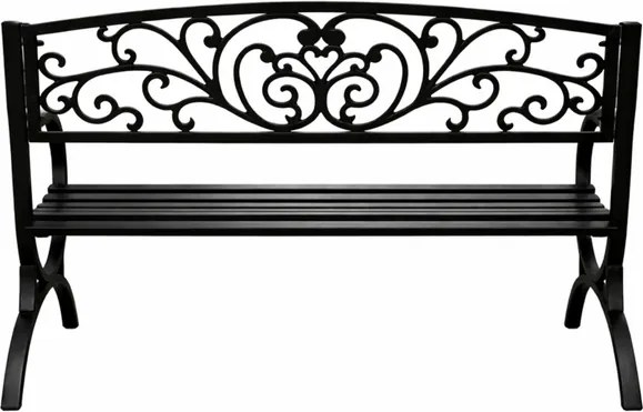 Lean Záhradná kovová lavička – čierna