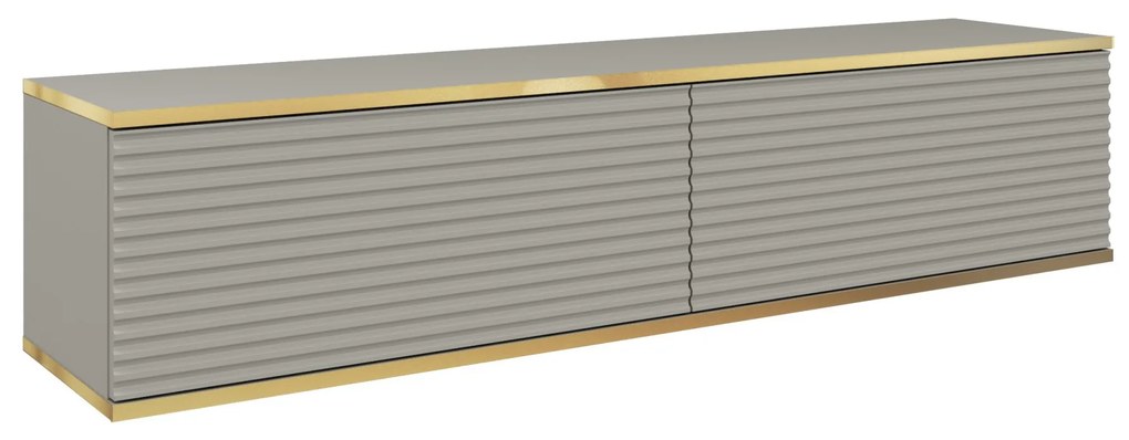 Závesný televízny stolík Oro MDF 135 cm sivý/zlatý