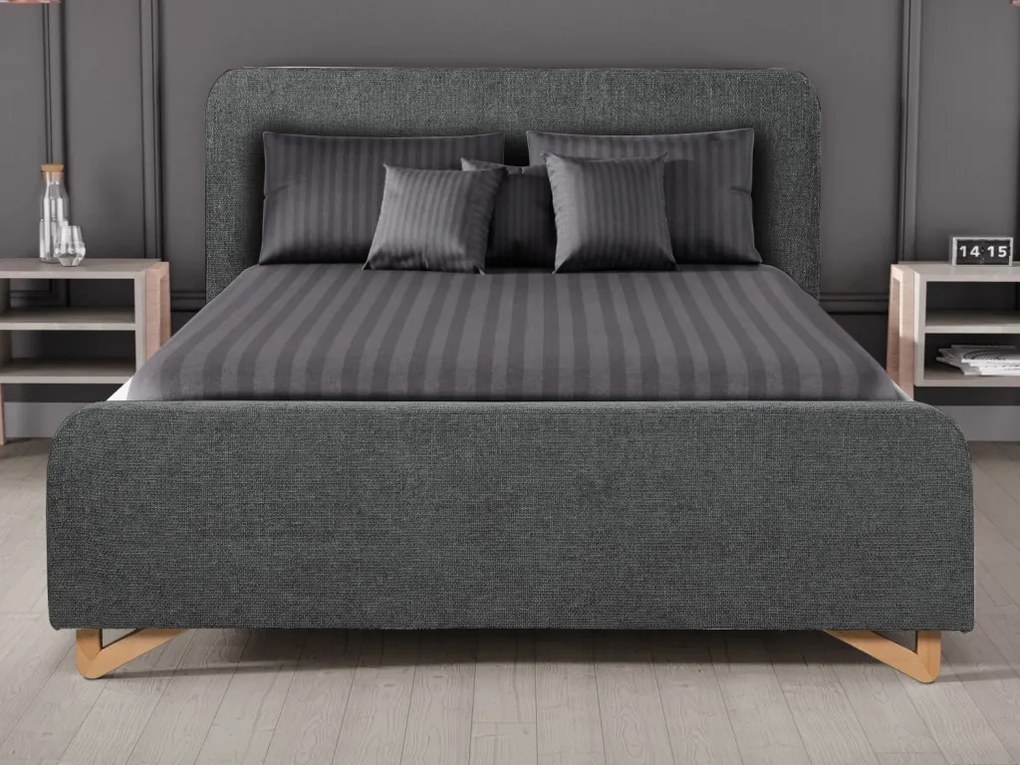 Posteľ Flamingo 180x200 cm, grafitovo šedá štruktúrovaná tkanina