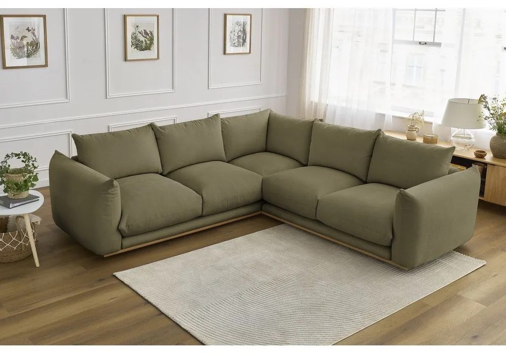 Svetlozelená rohová pohovka Ernest – Bobochic Paris