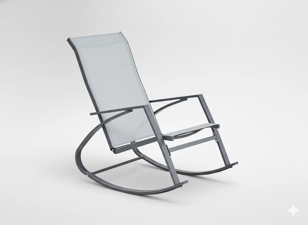 Garden Line ZÁHRADNÉ HOJDAČKOVÉ KRESLO – ŠEDÉ – 60 x 104 x 95 CM