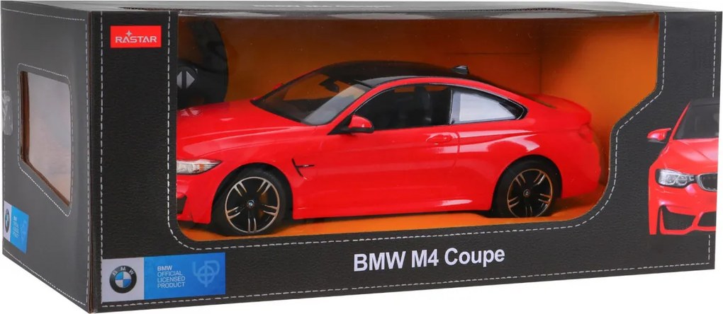 BMW M4 Coupe červené RASTAR model 1:14 Auto na diaľkové ovládanie + 2,4 GHz diaľkové ovládanie