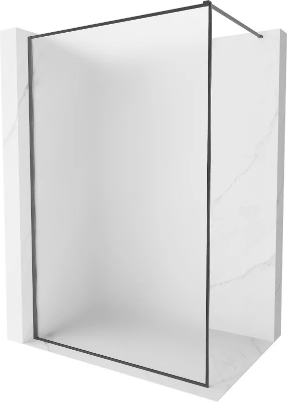 Mexen Kioto-XF, sprchová zástena s rámom 130 x 202 cm, 10mm sklo námraza, grafitový profil, 800-130-104-66-30-X