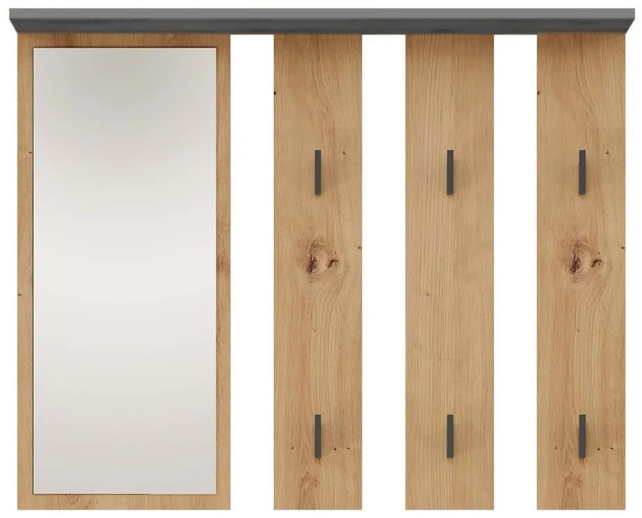 Predsieňový vešiak Parma antracit/dub artisan