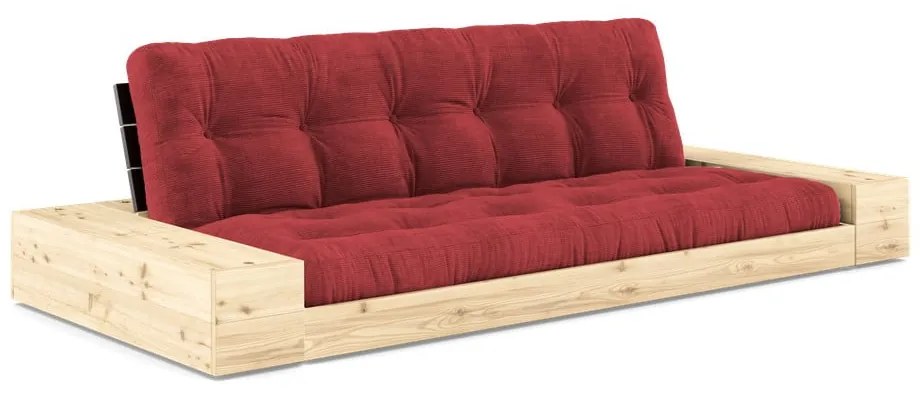 Červená menčestrová rozkladacia pohovka 244 cm Base – Karup Design